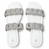 Rhinestone Chain-Link Double-Strap Slides - ছবি 7