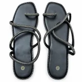 Slim-Strap Embellished Flat Sandals - ছবি 1