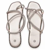 Slim-Strap Embellished Flat Sandals - ছবি 3