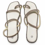 Slim-Strap Embellished Flat Sandals - ছবি 5