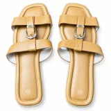 Double-Buckle Cross-Strap Flat Slides - ছবি 5