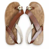 Slim-Strap Ankle-Buckle Flat Sandals - ছবি 5