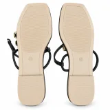 Flower-Ornament T-Strap Flat Sandals - ছবি 4