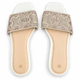Scroll-Pattern Rhinestone Flat Slides - ছবি 5