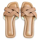 Woven Cross-Strap Flat Slide Sandals - ছবি 7