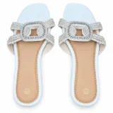 Oval Rhinestone Double-Strap Slides - ছবি 5