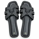 Textured Woven-Strap Flat Slides - ছবি 1