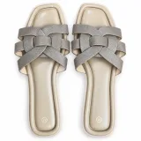 Textured Woven-Strap Flat Slides - ছবি 3