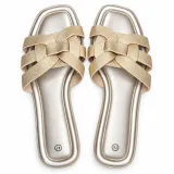 Textured Woven-Strap Flat Slides - ছবি 5