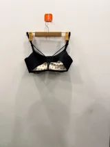 Textured Bra with Sheer Panels and Ruffled Trim - ছবি 4