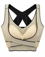 Padded Cross-Back Bra with Wraparound Bands - image 1