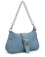 Denim Chain Buckle Bag - image 3