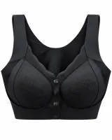 Front-Snap Bra with Wide Straps and Leaf-Pattern Cups - ছবি 1