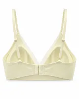 Ribbed Triangle Bra with Scalloped Mesh Trim - ছবি 6