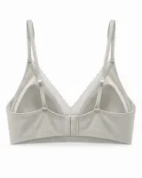 Ribbed Triangle Bra with Scalloped Mesh Trim - ছবি 8