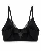 Ribbed Triangle Bra with Scalloped Mesh Trim - ছবি 2