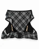 Women's Plaid Bra and Panty Set with Leopard Trim - ছবি 2