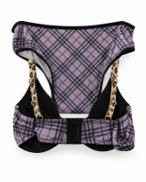 Women's Plaid Bra and Panty Set with Leopard Trim - ছবি 8