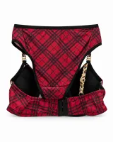 Women's Plaid Bra and Panty Set with Leopard Trim - ছবি 10