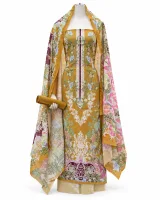 Zam Zam Mustard Floral Damask - ছবি 2