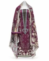 Zam Zam Plum Damask Floral Panel - image 2