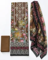 Zam Zam Damask Black Floral Dupatta - image 1