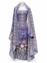 Zam Zam Purple Brocade Floral - ছবি 2