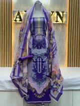 Zam Zam Floral Panel Striped Neck - image 2