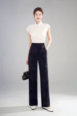 Comfort Desert Khaki & Midnight Black Straight-Leg Trousers - image 1