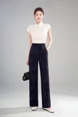 Comfort Desert Khaki & Midnight Black Straight-Leg Trousers - image 2