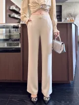 Stylish Moonlight Beige Flare Trousers - image 1