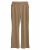 Stylish Tailored Trousers - Ivory Cream & Camel - ছবি 1