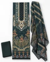 Zam Zam Teal Ornate Medallion Stripe - ছবি 1