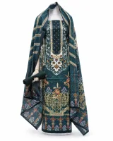 Zam Zam Teal Ornate Medallion Stripe - ছবি 2