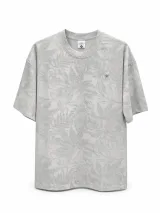 Men's Leaf Print Jacquard T-Shirt - Style 2667 - image 1