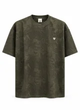 Men's Leaf Print Jacquard T-Shirt - Style 2667 - ছবি 4