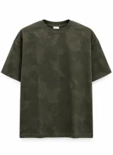 Men's Leaf Print Short Sleeve T-Shirt - Style 2669 - ছবি 4