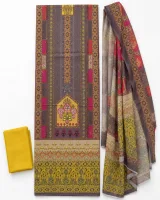 Zam Zam Brown Geometric Tribal Yellow - image 1