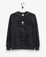 Men's Black Leaf Print Crewneck Sweatshirt - image 1