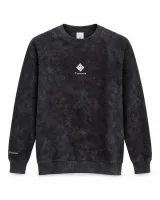 Men's Black Leaf Print Crewneck Sweatshirt - image 1