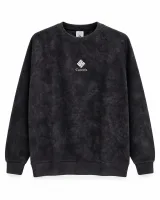 Men's Black Leaf Print Crewneck Sweatshirt - image 2