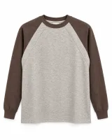 Men's Color-Block Raglan Crewneck Sweatshirt - Style 9129 - ছবি 2