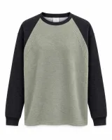 Men's Color-Block Raglan Crewneck Sweatshirt - Style 9129 - ছবি 3