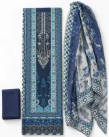 Zam Zam Blue Teal Geometric White - image 1