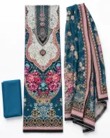 Zam Zam Teal White Rose Panel - ছবি 1