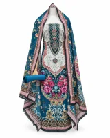 Zam Zam Teal White Rose Panel - ছবি 2
