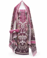 Zam Zam Mauve Ornate Botanical Stripe - image 2