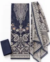 Zam Zam Navy Large Damask Beige Paisley - ছবি 1