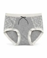 Women's Lace-Panel Ribbed Panty - Style 6773 - image 2