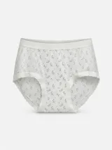Women's Floral Mesh-Panel High-Waist Briefs - Style 6156 - image 3